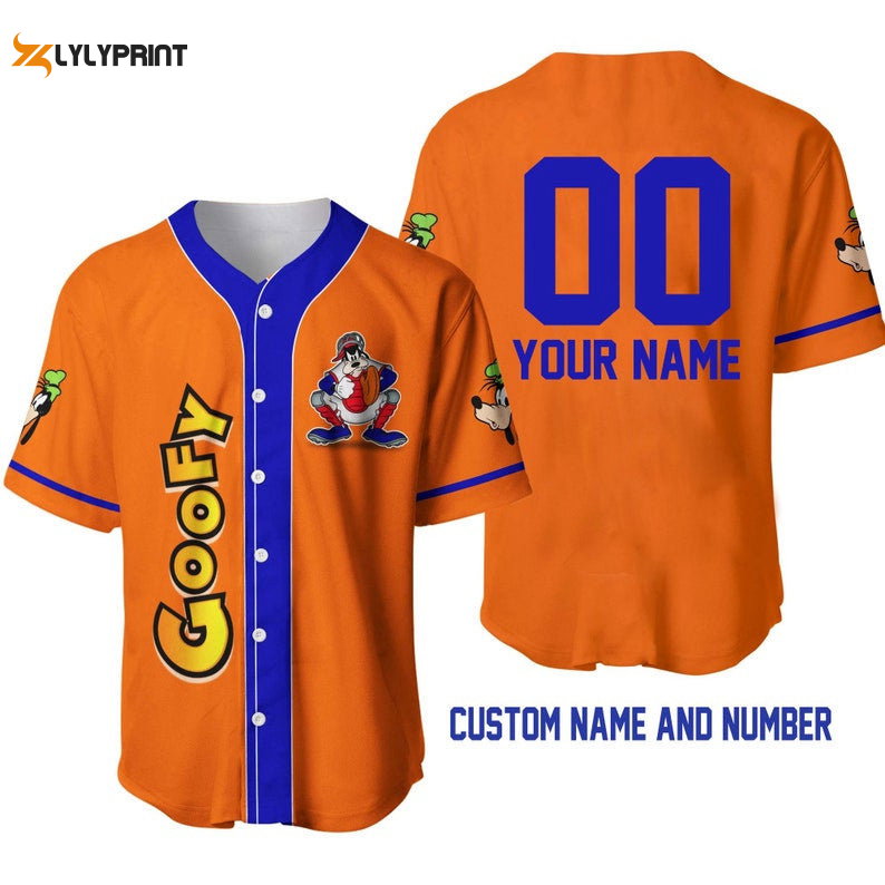 Personalized Goofy Dog All Over Print Baseball Jersey - lylyprint.com baseball jersey product view 1