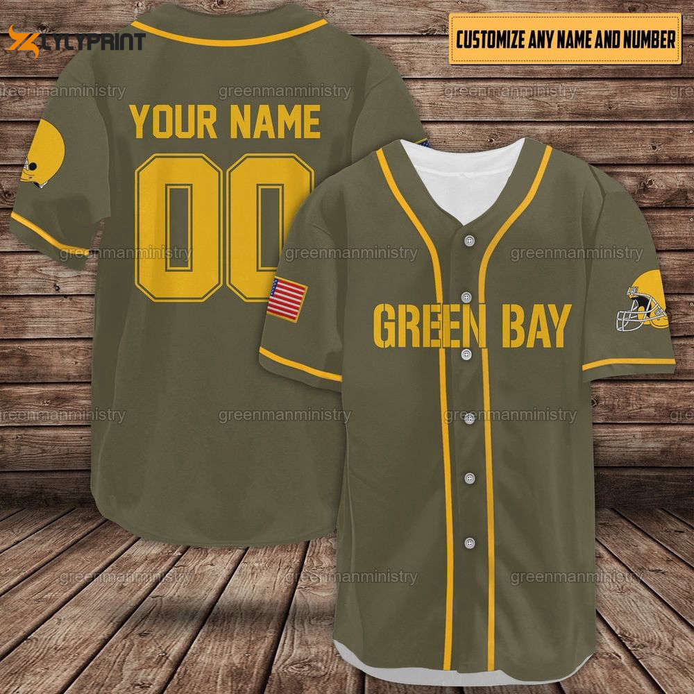 Personalized Green Bay Baseball Shirt, Green Bay Baseball Jersey - lylyprint.com baseball jersey product view 2