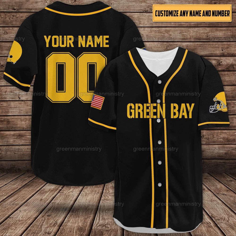 Personalized Green Bay Baseball Shirt, Green Bay Baseball Jersey - lylyprint.com baseball jersey product view 3