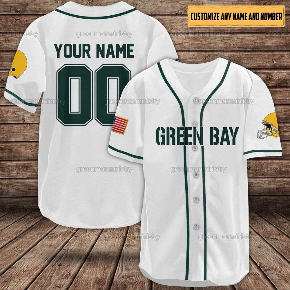 Personalized Green Bay Baseball Shirt, Green Bay Baseball Jersey - lylyprint.com baseball jersey product view 4