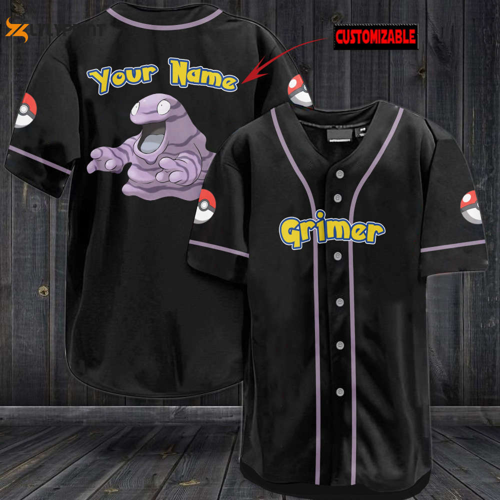 Personalized Grimer Baseball Jersey - lylyprint.com baseball jersey product view 1