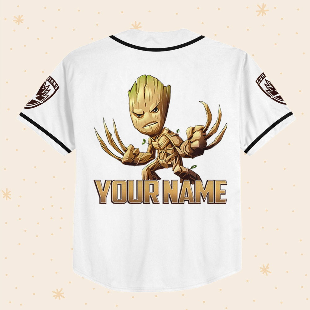 Personalized Groot Awesome Love Life Baseball Jersey - lylyprint.com baseball jersey product view 3