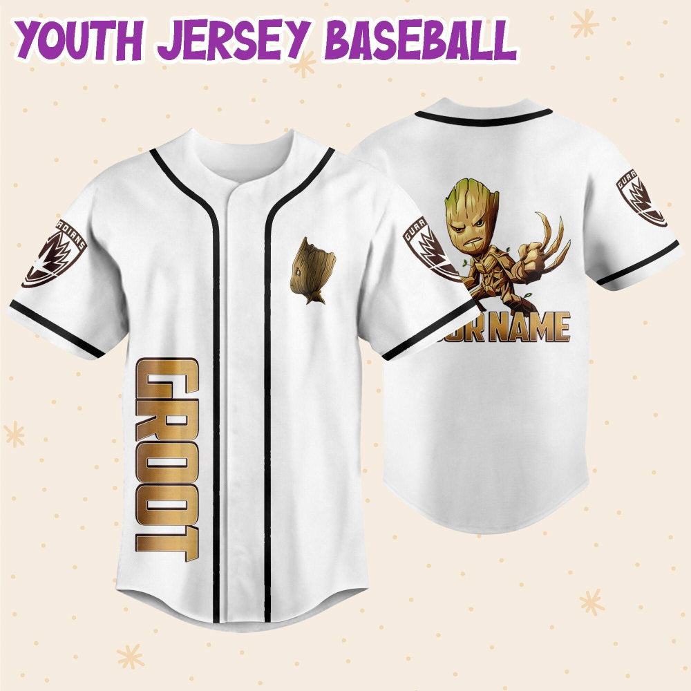 Personalized Groot Awesome Love Life Baseball Jersey - lylyprint.com baseball jersey product view 5