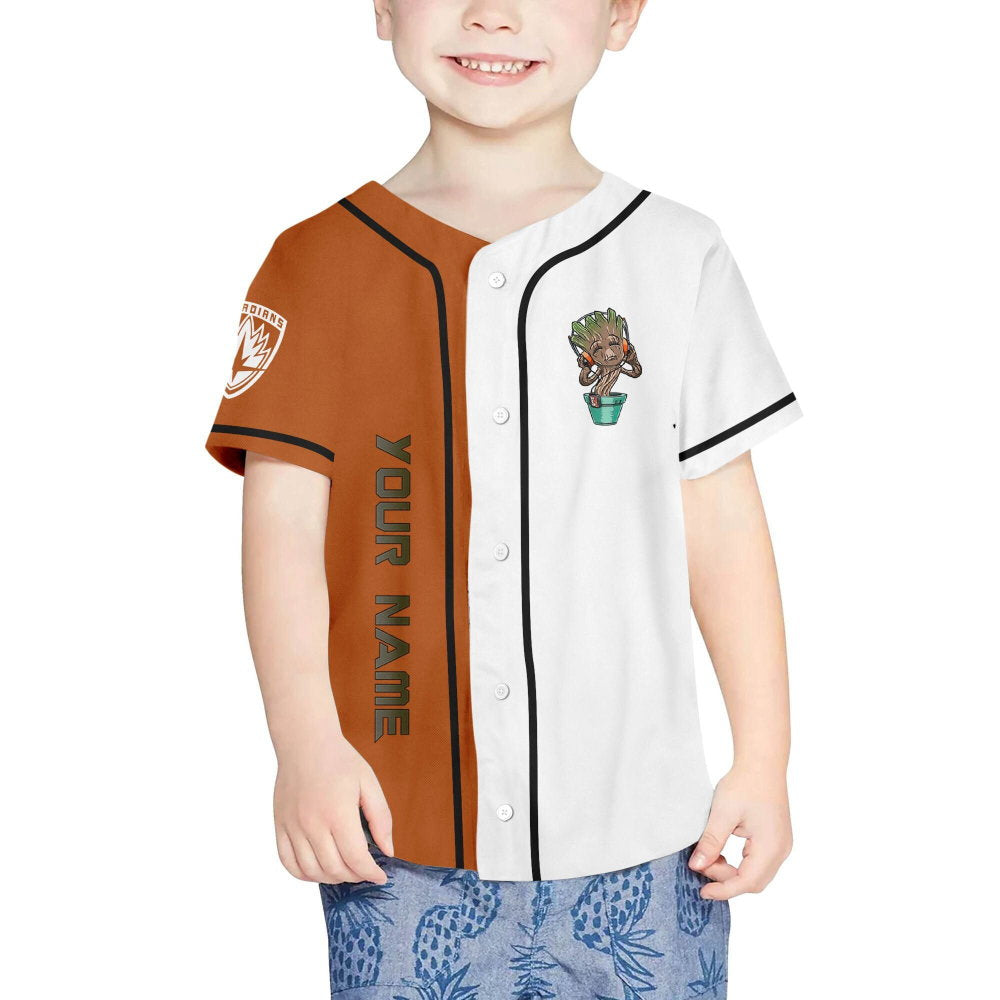 Personalized Groot Dancing With Myself Baseball Jersey - lylyprint.com baseball jersey product view 4