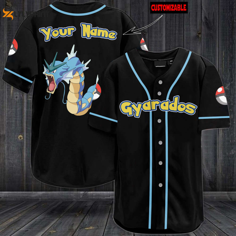 Personalized Gyarados Baseball Jersey - lylyprint.com baseball jersey product view 1