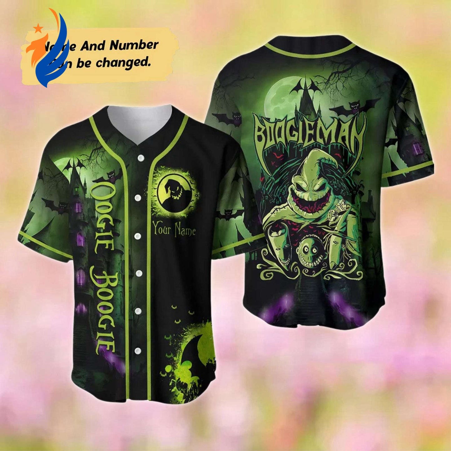 Get Spooky with Personalized Halloween Oogie Boogie Baseball Jersey - Nightmare Before Christmas Horror Shirt - Bafud baseball jersey product view 1