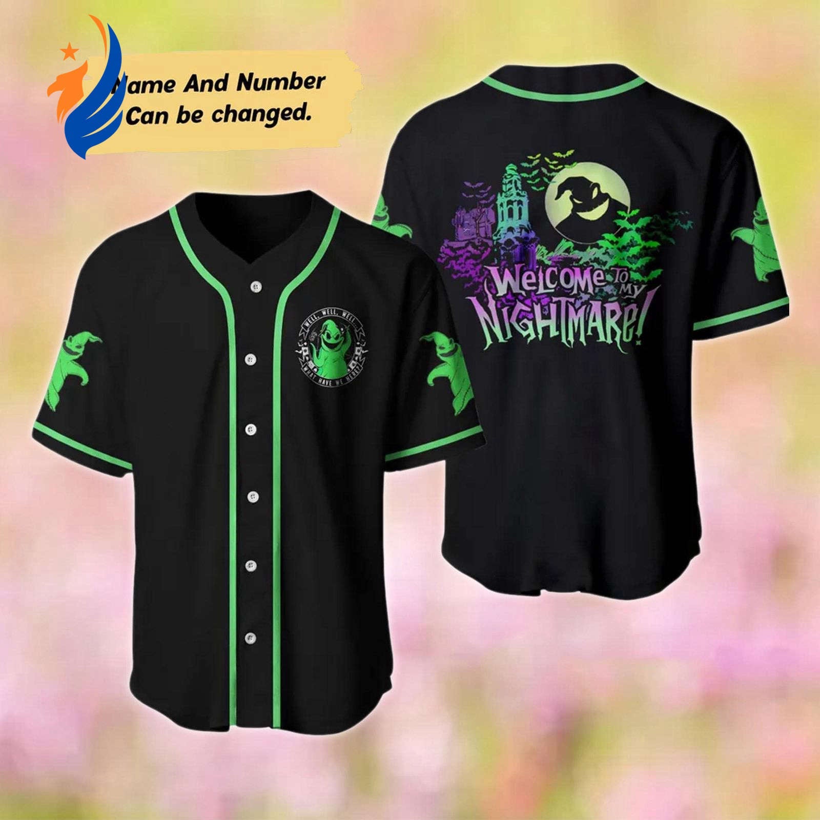 Spooktacular Nightmare Before Christmas Baseball Jersey - Personalized Oogie Boogie & Ghost Design for a Hauntingly Stylish Sport Team Shirt! - Bafud baseball jersey product view 1