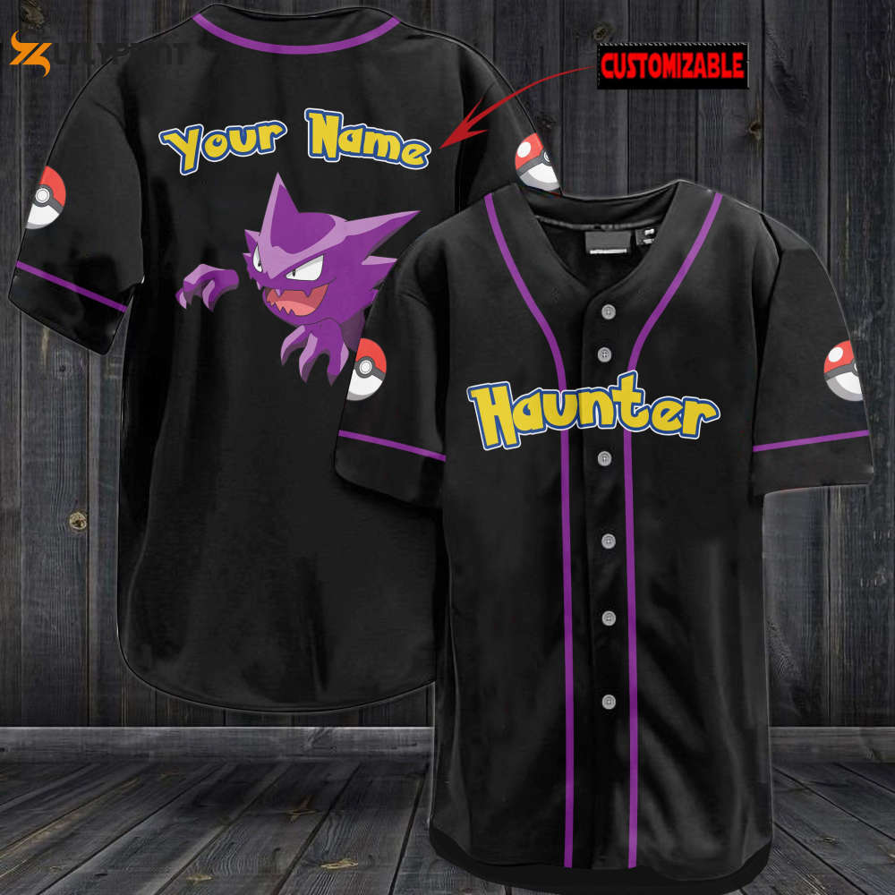 Personalized Haunter Baseball Jersey - lylyprint.com baseball jersey product view 1