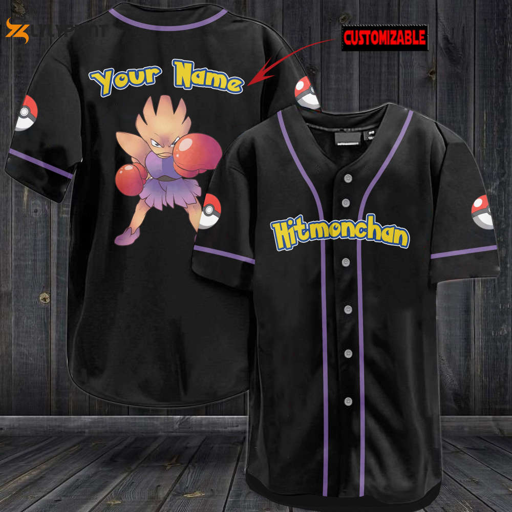 Personalized Hitmonchan Baseball Jersey - lylyprint.com baseball jersey product view 1