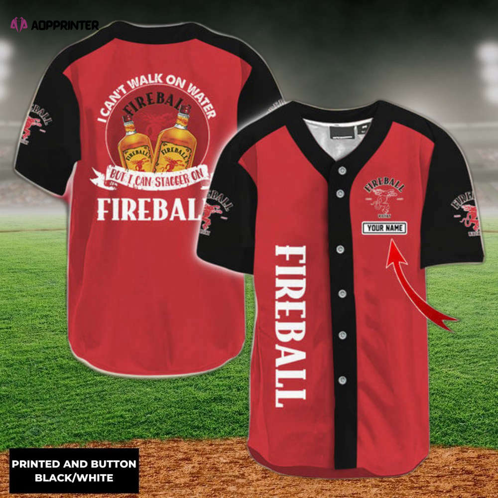 Personalized I Can Stagger On Fireball Baseball Jersey baseball jersey product view 1