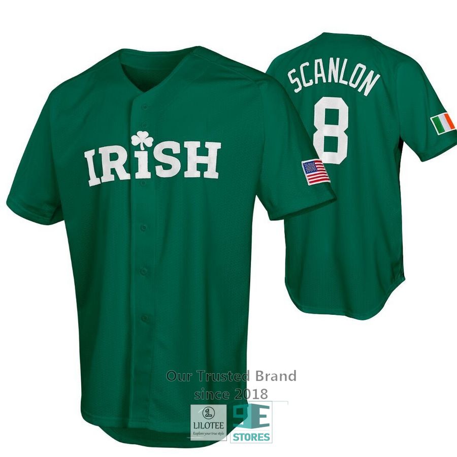 Personalized Irish Clover US Flag Green Baseball Jersey baseball jersey product view 1
