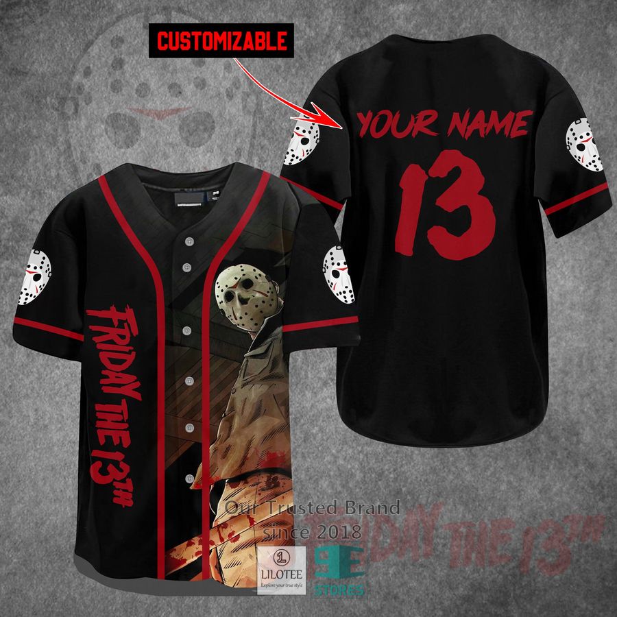 Personalized Jason Voorhees Horror Movie Baseball Jersey baseball jersey product view 1