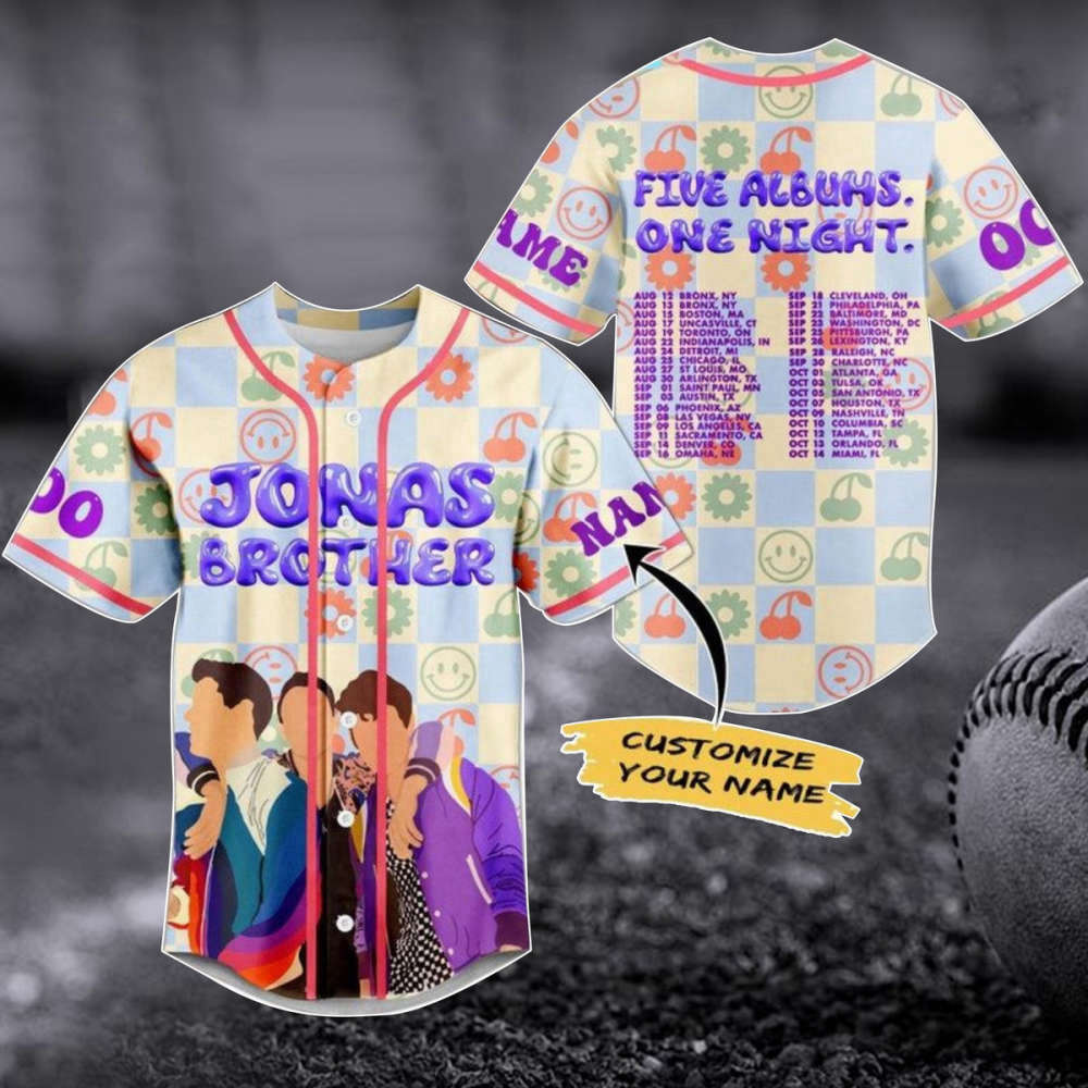 Personalized Jonas Brothers Baseball Jersey - Tour Shirt & Music Merch for Fans - Aopprinter baseball jersey product view 1