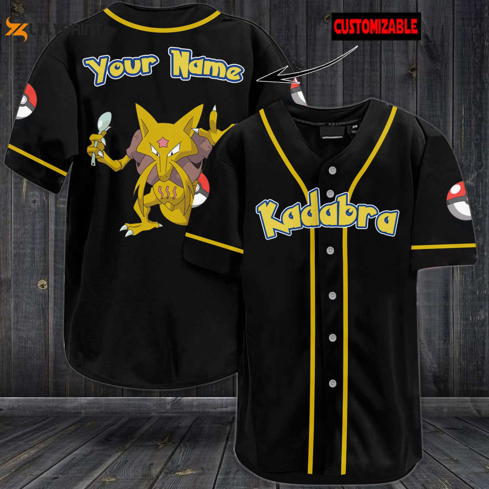 Personalized Kadabra Baseball Jersey - lylyprint.com baseball jersey product view 1