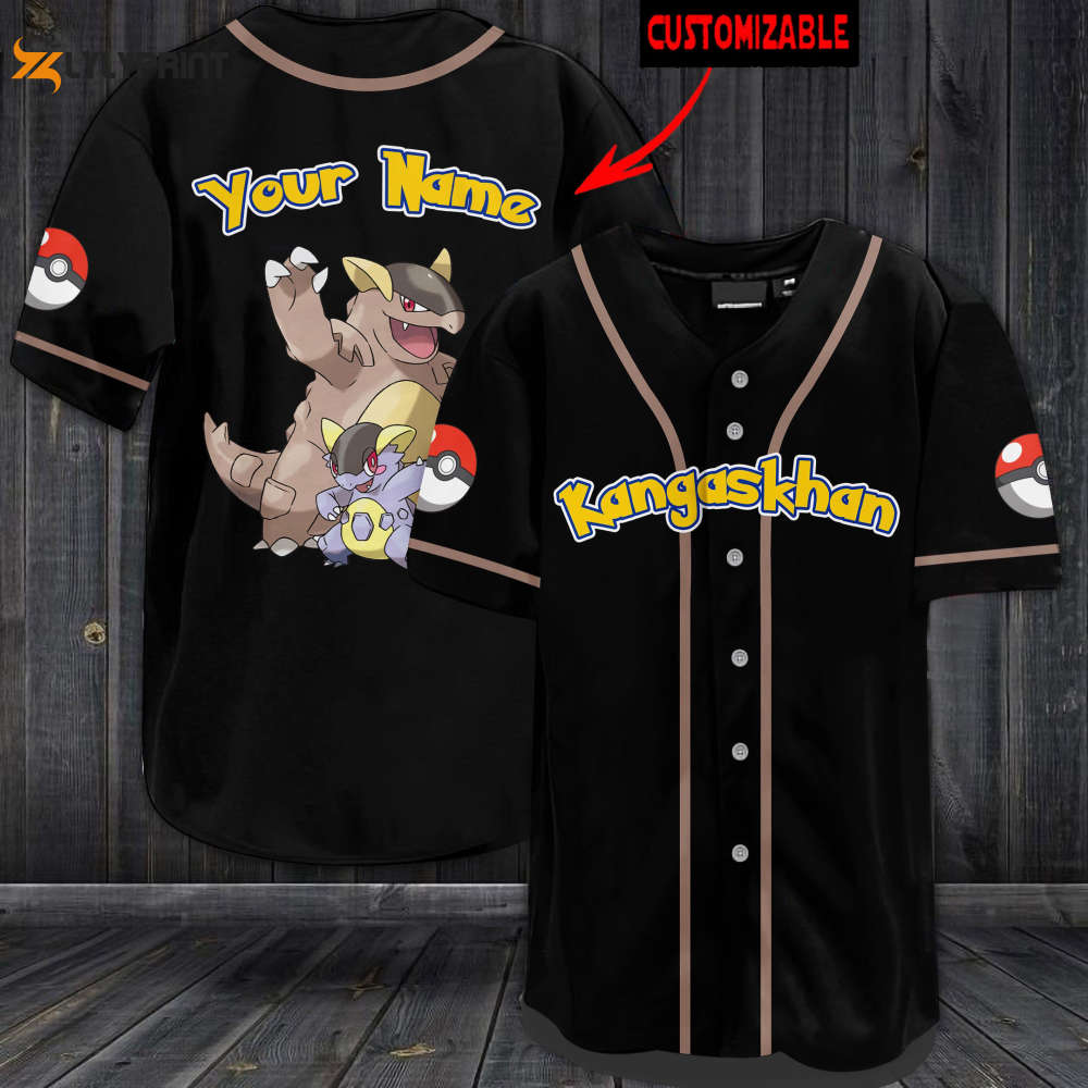 Personalized Kangaskhan Baseball Jersey - lylyprint.com baseball jersey product view 1