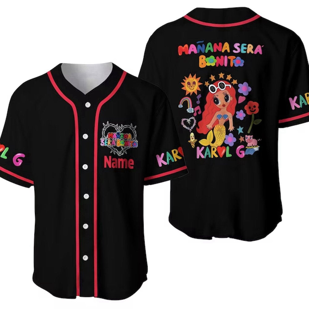 Personalized Karol G Mana Sera Bonito Baseball Jersey: La Bichota Album Merch and Music Shirt baseball jersey product view 1