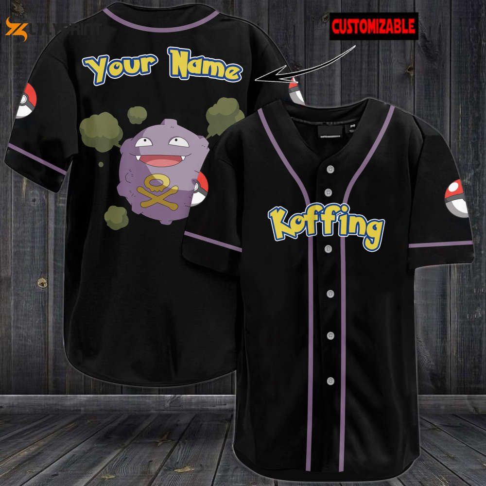 Personalized Koffing Baseball Jersey - lylyprint.com baseball jersey product view 1