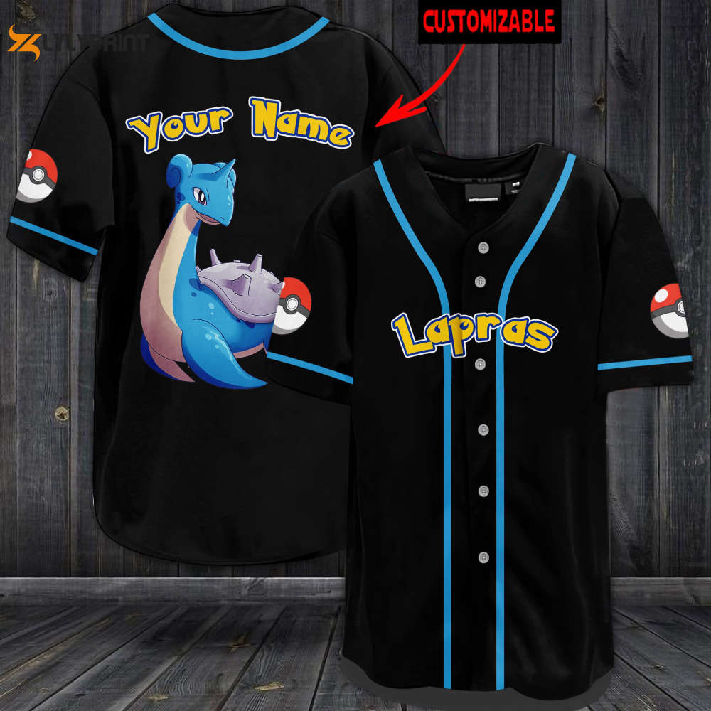 Personalized Lapras Baseball Jersey - lylyprint.com baseball jersey product view 1