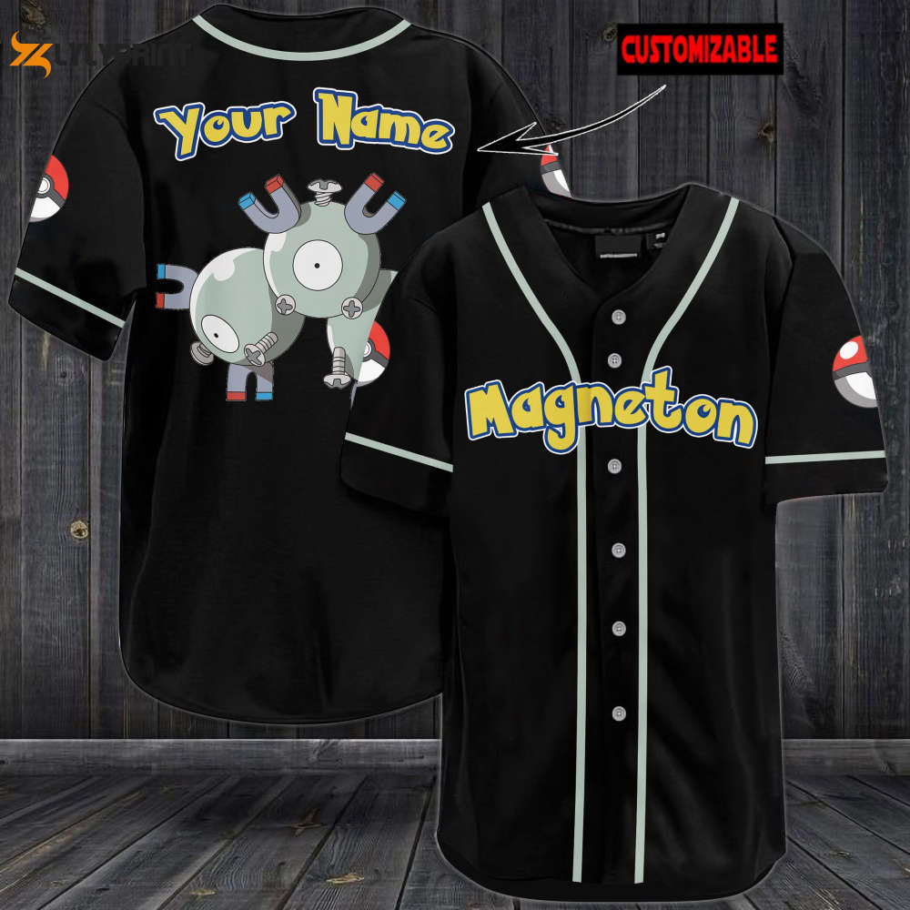 Personalized Magneton Baseball Jersey - lylyprint.com baseball jersey product view 1