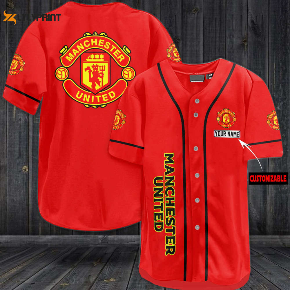 Personalized Manchester United M.U All Over Print Unisex Baseball Jersey - lylyprint.com baseball jersey product view 1