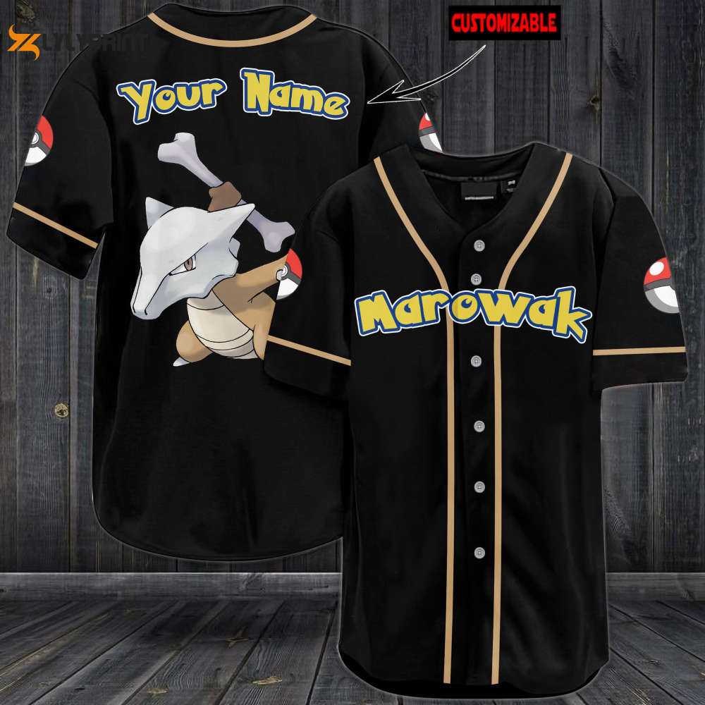 Personalized Marowak Baseball Jersey - lylyprint.com baseball jersey product view 1