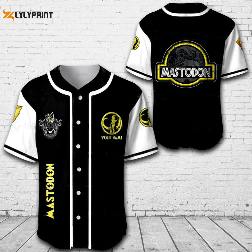 Personalized Mastodon Power Rangers All Over Print Unisex Baseball Jersey - lylyprint.com baseball jersey product view 1