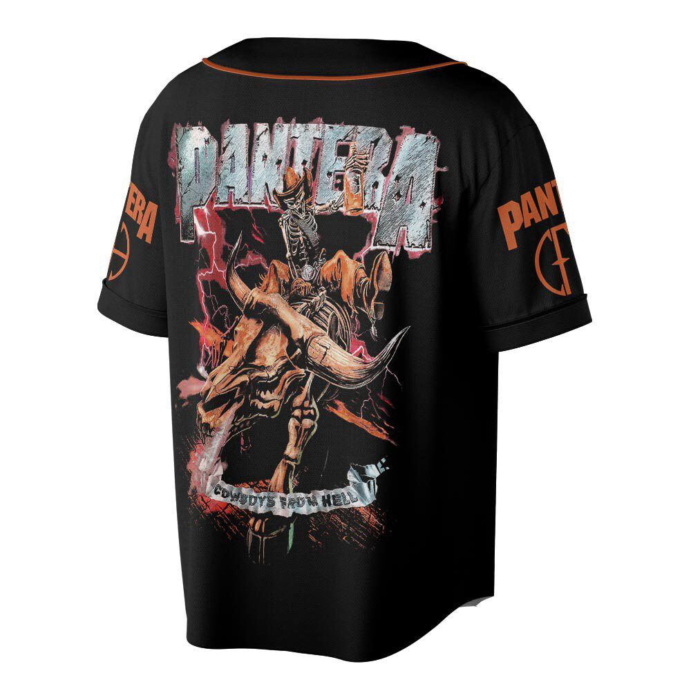 Personalized Mayhem Skull Tour 2023 Cowboy From The Hell Baseball Jersey For Men Women - lylyprint.com baseball jersey product view 2