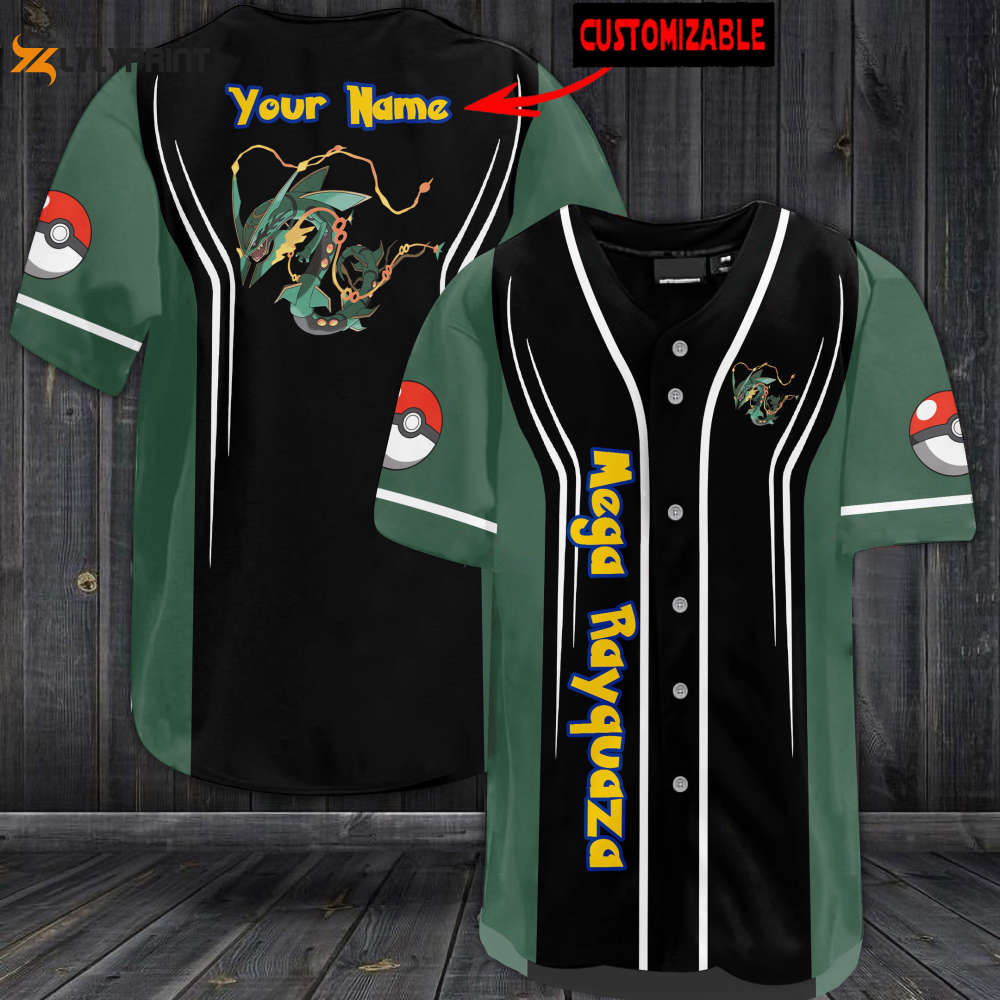 Custom Mega Rayquaza Baseball Jersey - Perfect Men Women s Gift - lylyprint.com baseball jersey product view 1