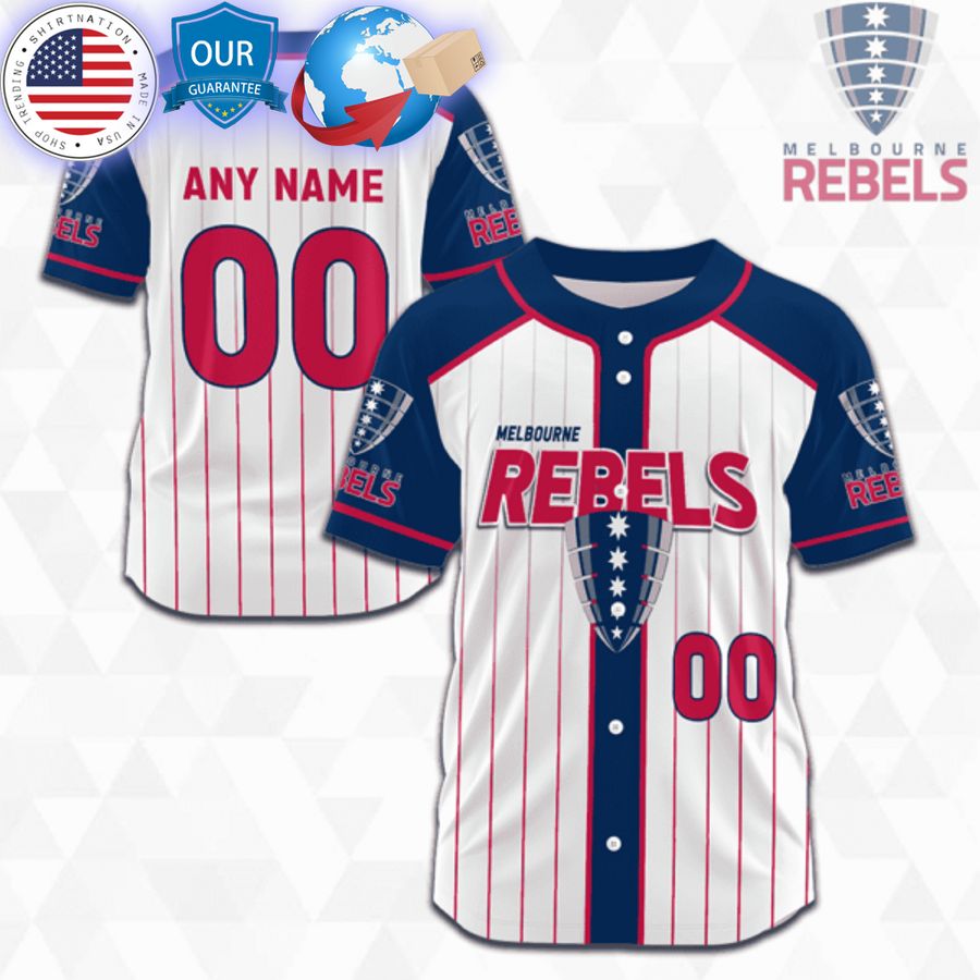 HOT Customized Melbourne Rebels Super Rugby Baseball Jersey baseball jersey product view 1