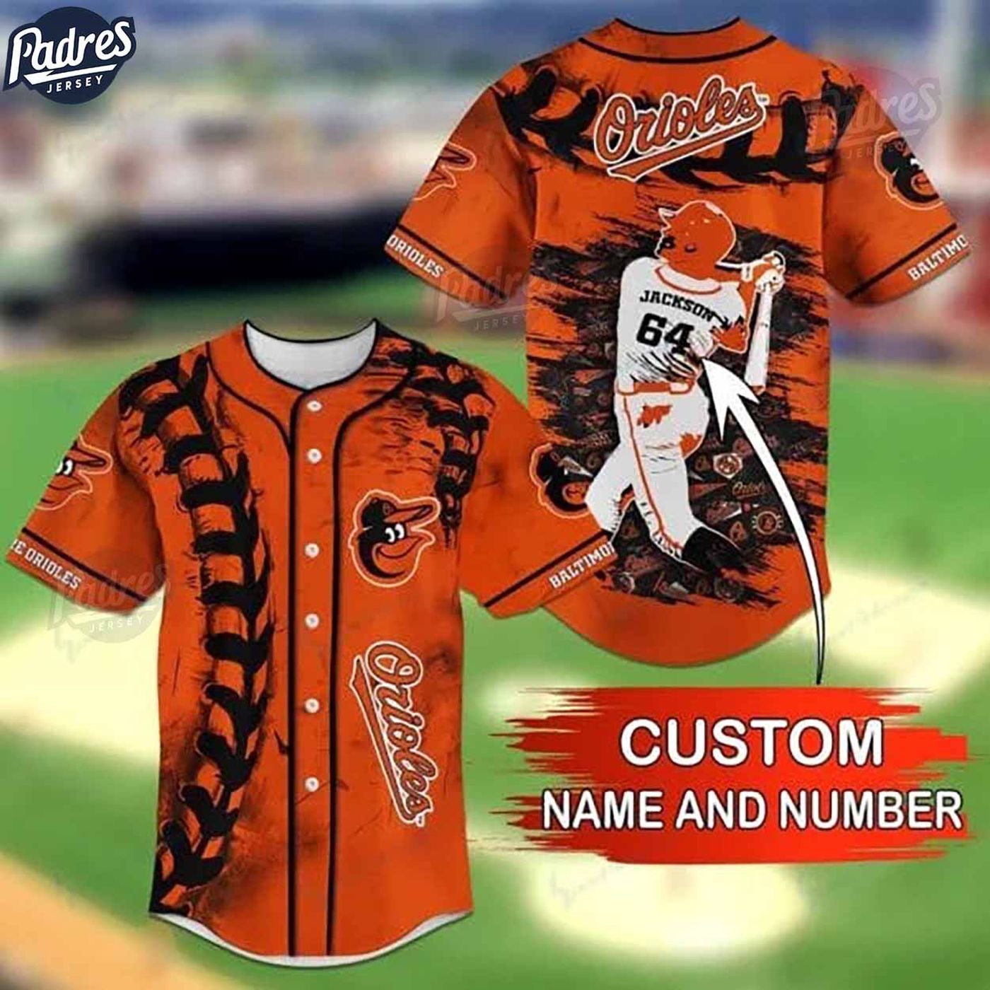 Custom Baltimore Orioles MLB Jersey - Personalized Baseball Gear - lylyprint.com baseball jersey product view 2