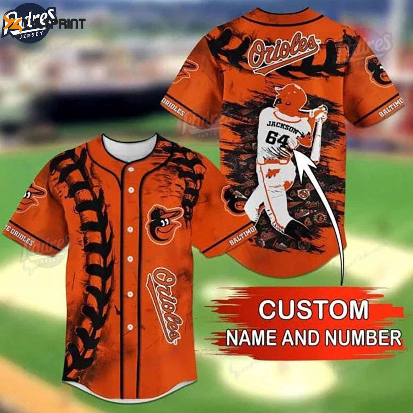 Custom Baltimore Orioles MLB Jersey - Personalized Baseball Gear - lylyprint.com baseball jersey product view 1