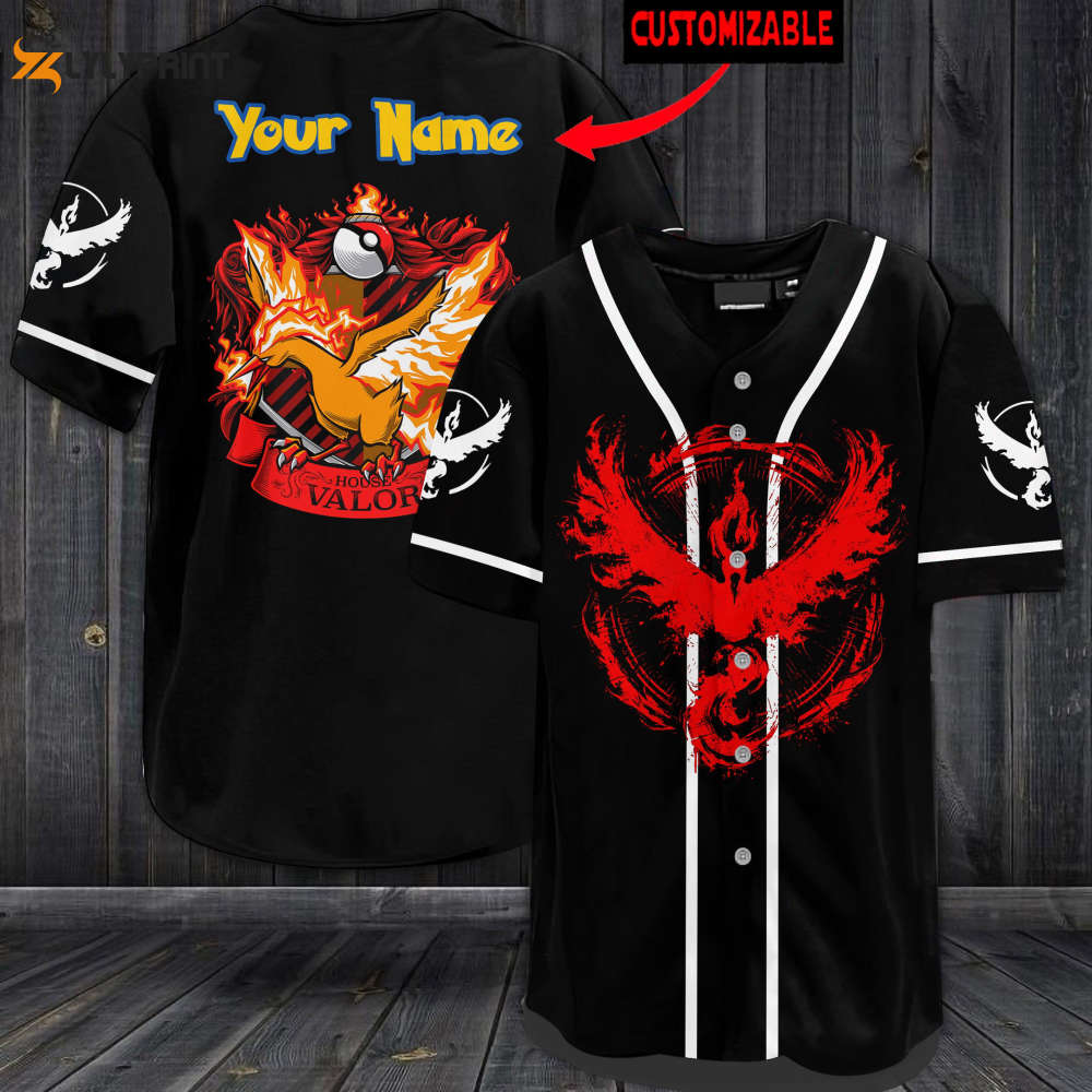 Personalized Moltres House Valor Baseball Jersey - lylyprint.com baseball jersey product view 1