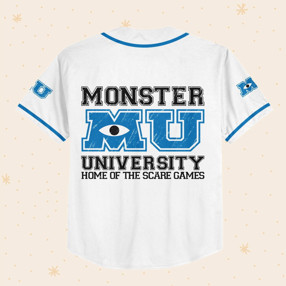 Personalized Monsters Inc Home Of The Scare Games Baseball Jersey - lylyprint.com baseball jersey product view 3