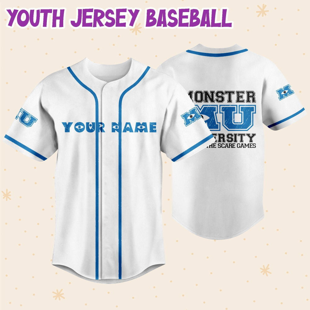 Personalized Monsters Inc Home Of The Scare Games Baseball Jersey - lylyprint.com baseball jersey product view 5