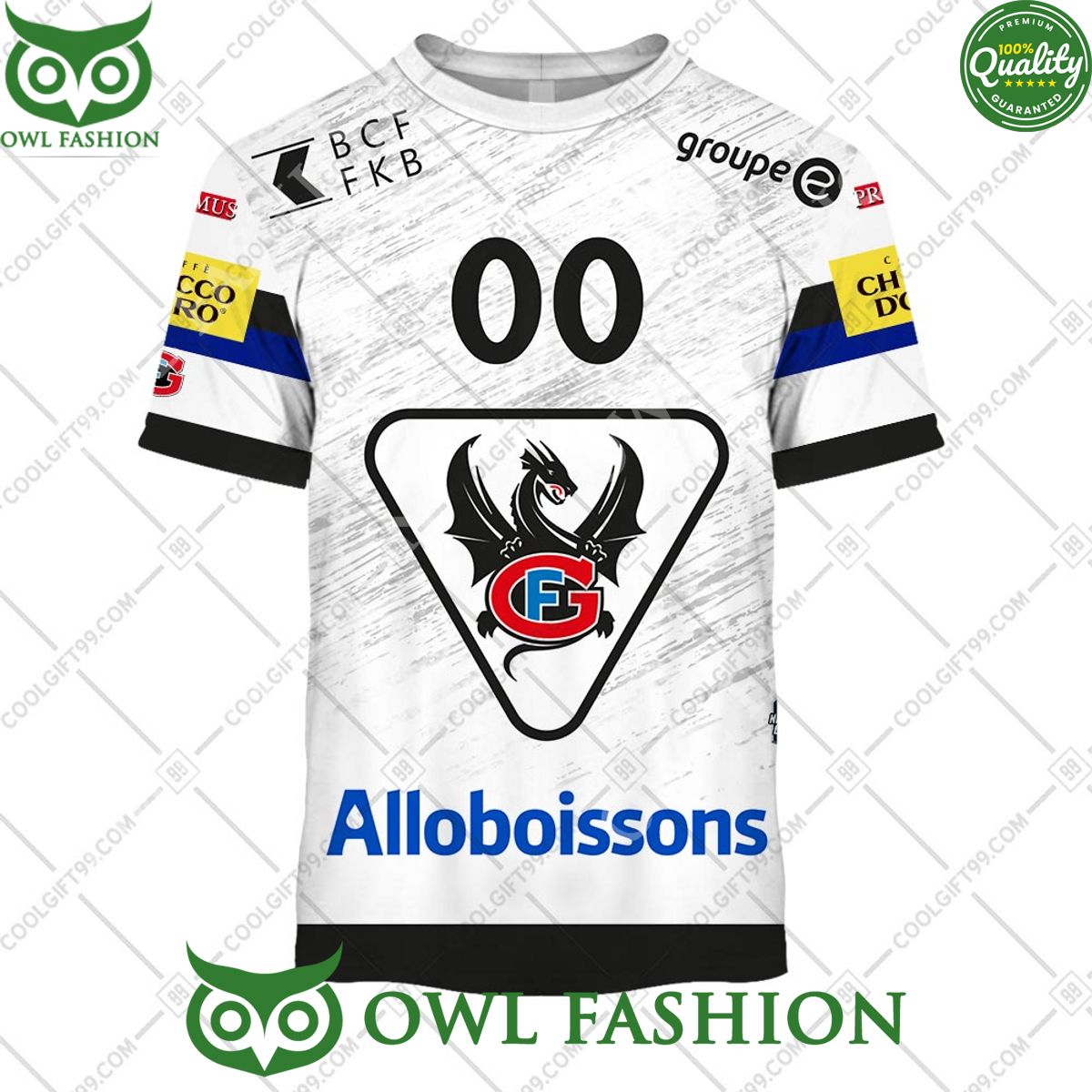 Personalized Name and Number NL Hockey Fribourg Gotteron Away jersey Style printed Hoodie shirt hockey jersey product view 3