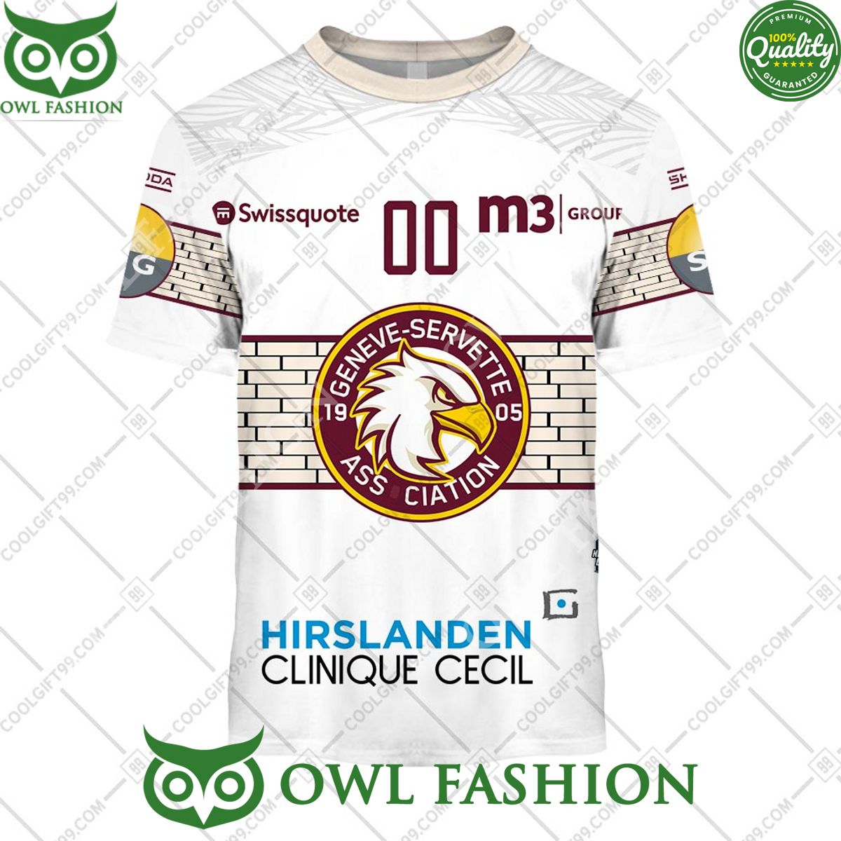 Personalized Name and Number NL Hockey Geneve Servette HC Away jersey Style printed Hoodie shirt hockey jersey product view 3