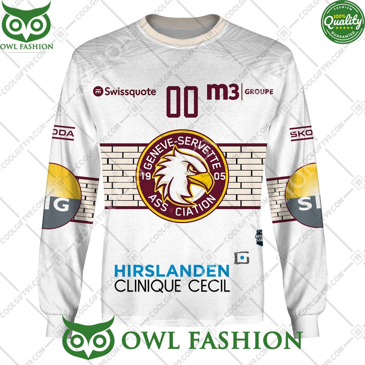 Personalized Name and Number NL Hockey Geneve Servette HC Away jersey Style printed Hoodie shirt hockey jersey product view 4