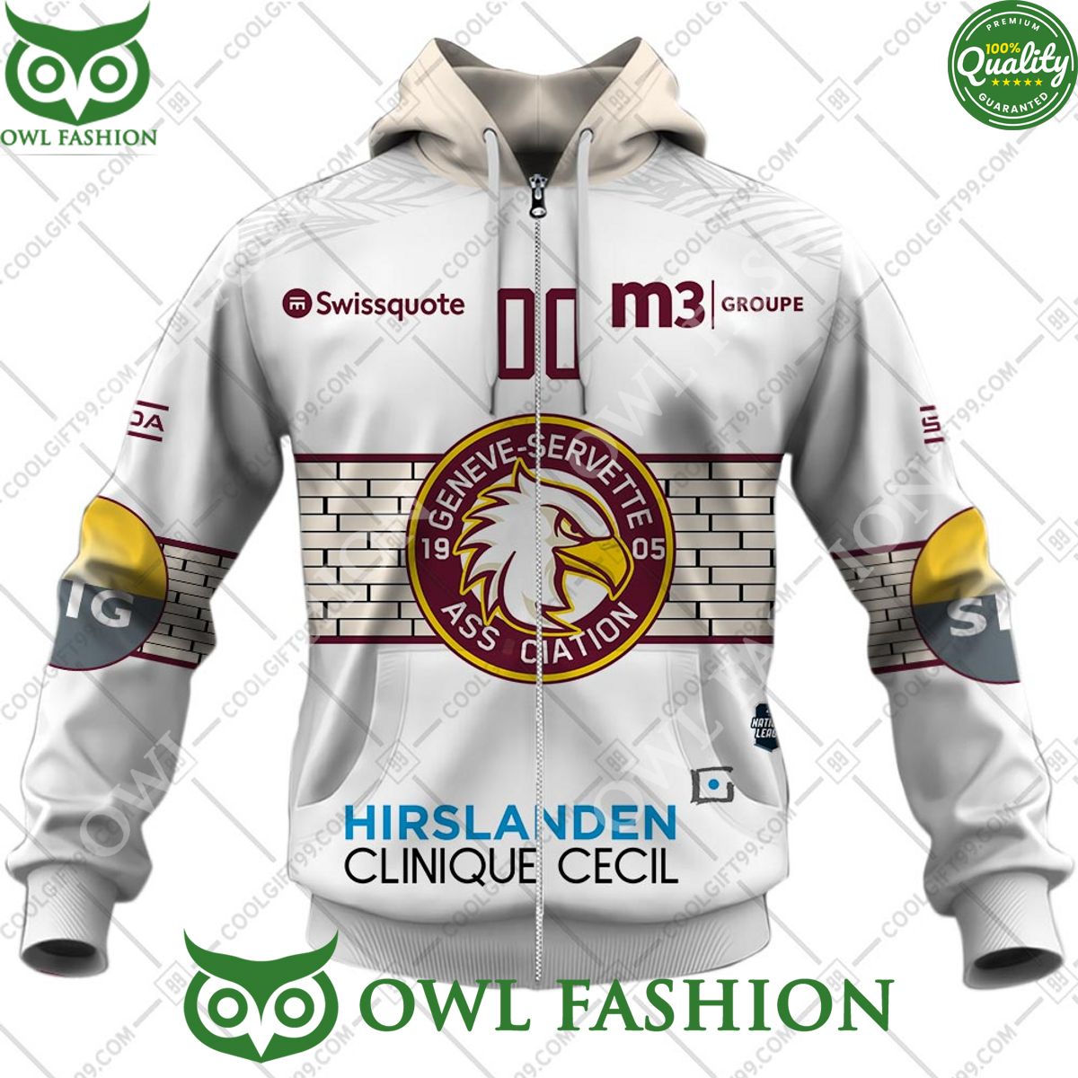 Personalized Name and Number NL Hockey Geneve Servette HC Away jersey Style printed Hoodie shirt hockey jersey product view 5