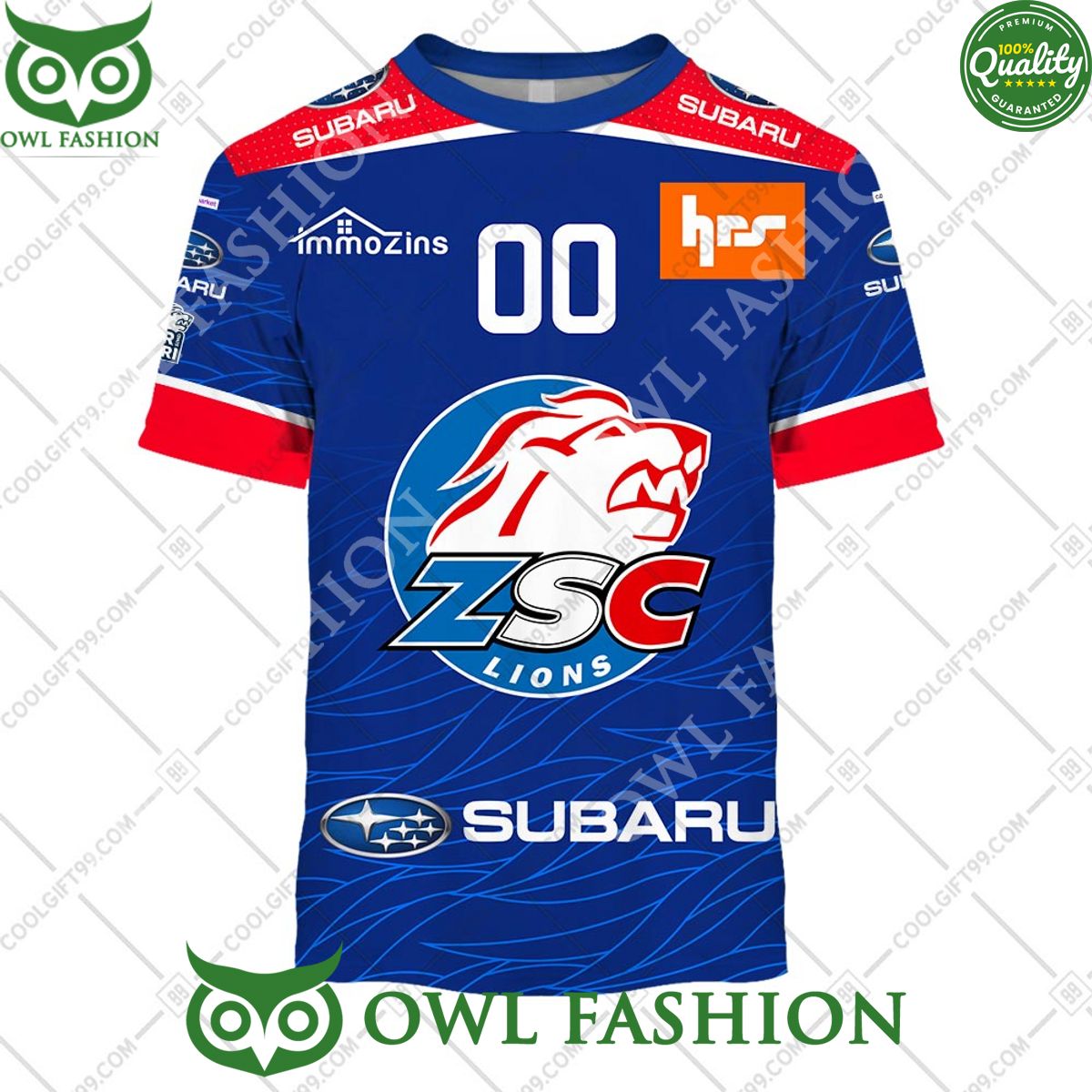 Personalized Name and Number NL Hockey ZSC Lions Home jersey Style printed Hoodie shirt hockey jersey product view 3