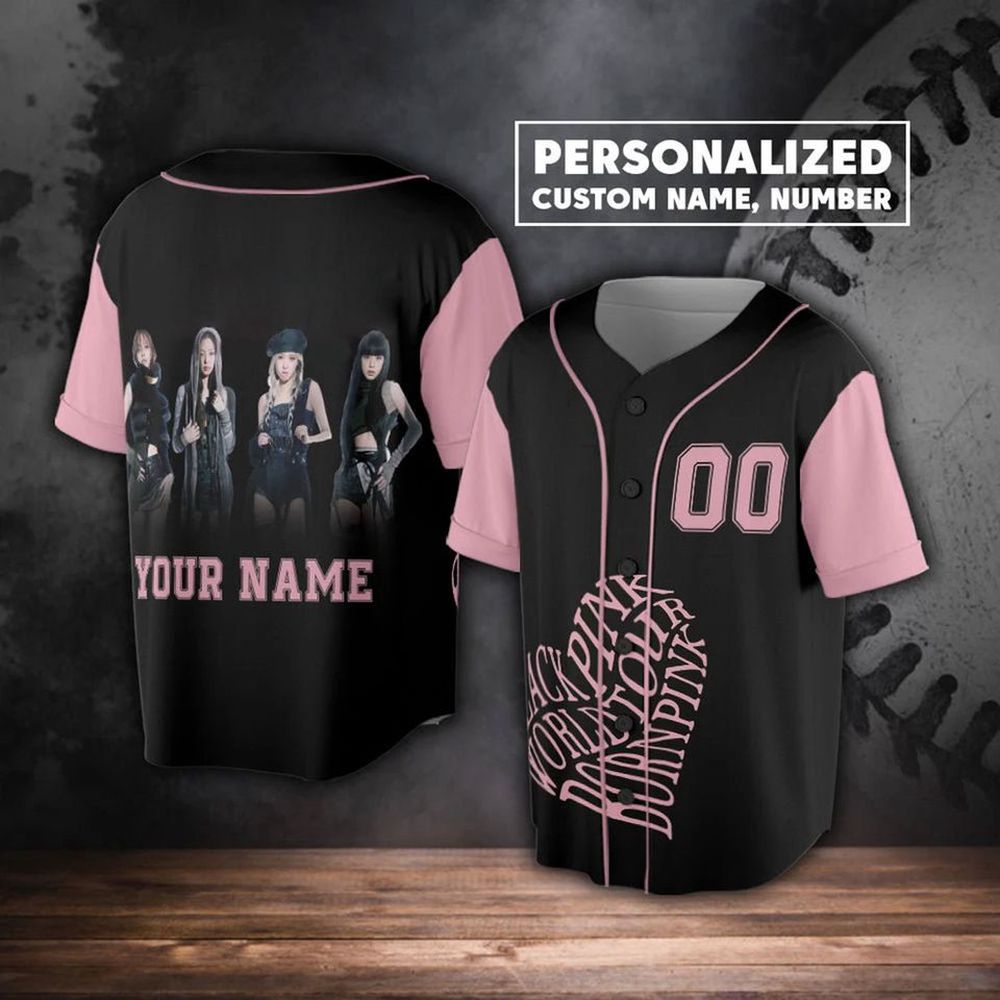 Personalized Name Custom Blackpink Kpop Baseball Jersey - lylyprint.com baseball jersey product view 1