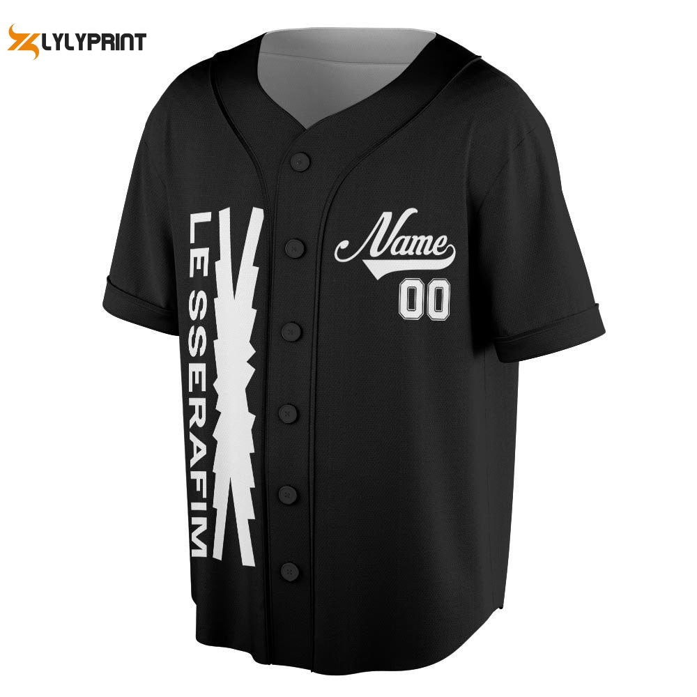 Personalized Name Le Sserafim Kpop Jersey Baseball, Kpop Baseball Jersey For Men Women - lylyprint.com baseball jersey product view 1