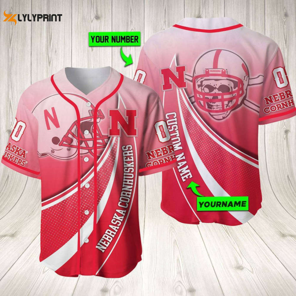 Personalized Nebraska Cornhuskers Baseball Jersey Baseball Jersey Mascot Gift For Men Women - lylyprint.com baseball jersey product view 1
