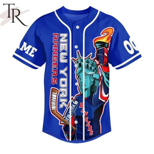 Personalized New York Rangers Baseball Jersey Custom For Fans BJ0072 - lylyprint.com baseball jersey product view 3