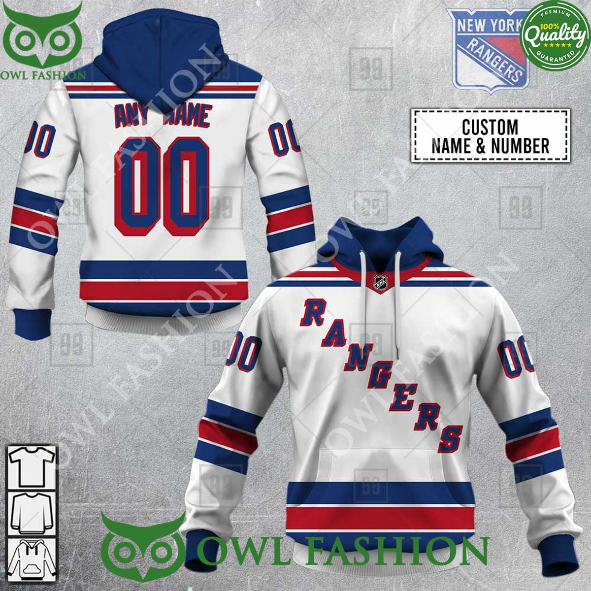Personalized NHL New York Rangers Jersey Hoodie shirt hockey jersey product view 1