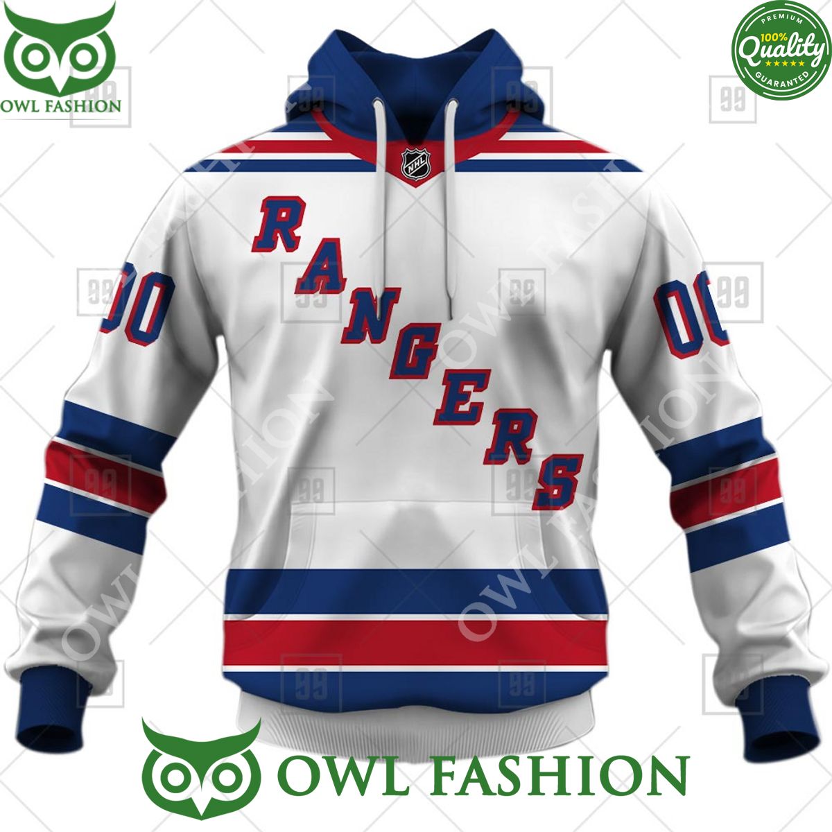 Personalized NHL New York Rangers Jersey Hoodie shirt hockey jersey product view 2