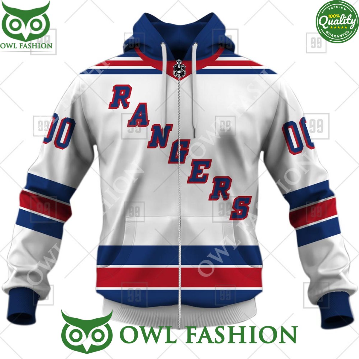 Personalized NHL New York Rangers Jersey Hoodie shirt hockey jersey product view 5