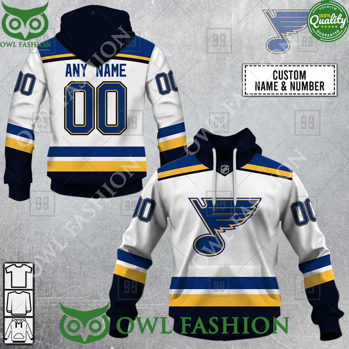 Personalized NHL St. Louis Blues Jersey Hoodie shirt hockey jersey product view 1
