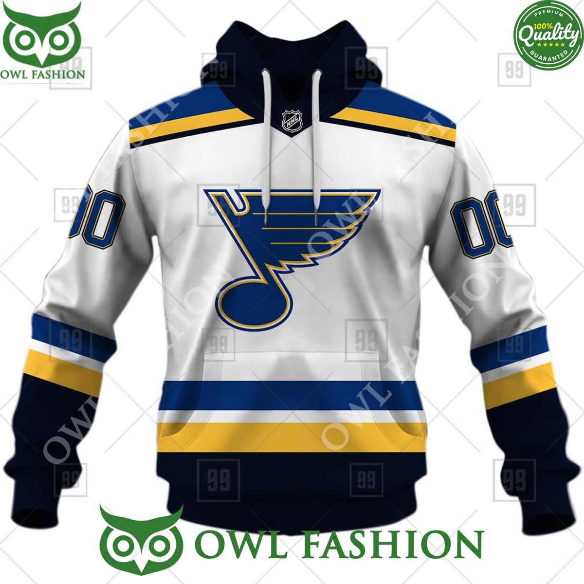 Personalized NHL St. Louis Blues Jersey Hoodie shirt hockey jersey product view 2