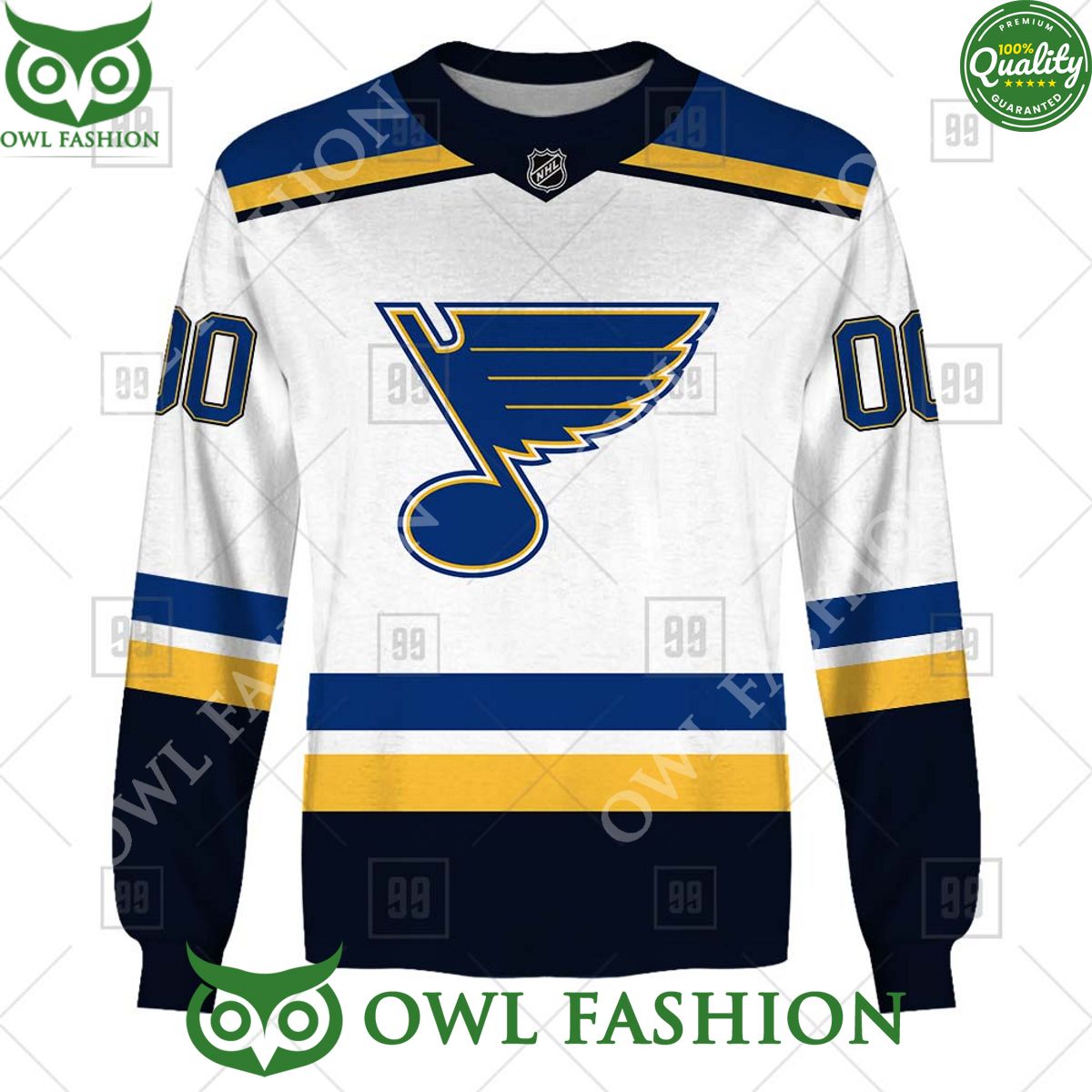 Personalized NHL St. Louis Blues Jersey Hoodie shirt hockey jersey product view 4