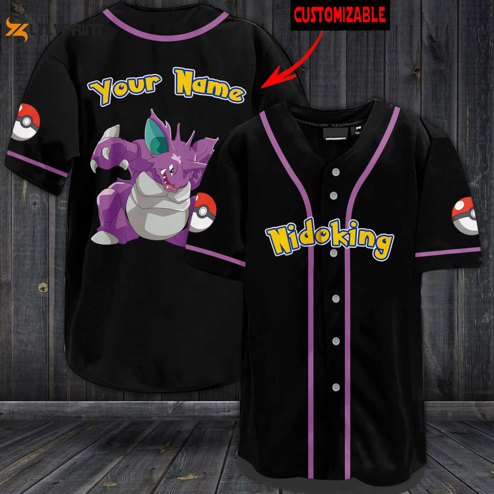 Personalized Nidoking Baseball Jersey - lylyprint.com baseball jersey product view 1